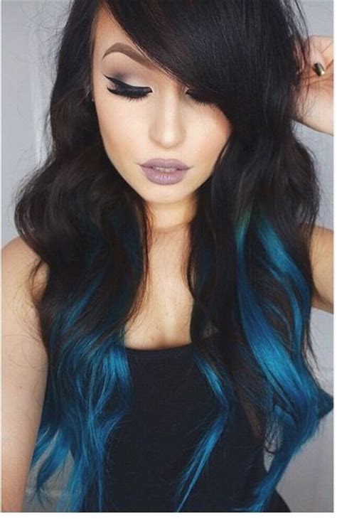 The 25 Best Blue Hair Highlights Ideas On Pinterest Brown Hair Blue