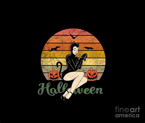 Catwoman Pin Up Halloween Digital Art By Valentina Hramov Fine Art
