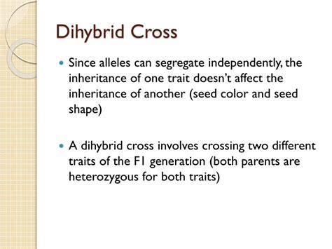 Dihybrid cross involves the inheritance of two pairs of contrasting characteristics (or contrasting traits) at the same time. PPT - Chapter 11 PowerPoint Presentation, free download ...