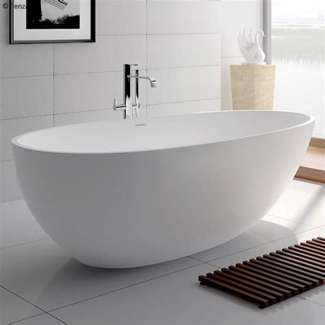 Solid Surface Stone Free Standing Bath Tub Matte White Avocado White