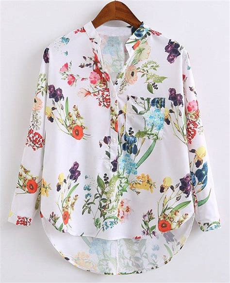46 Off Womens Stylish V Neck Long Sleeve Print Colorful Blouse Rosegal