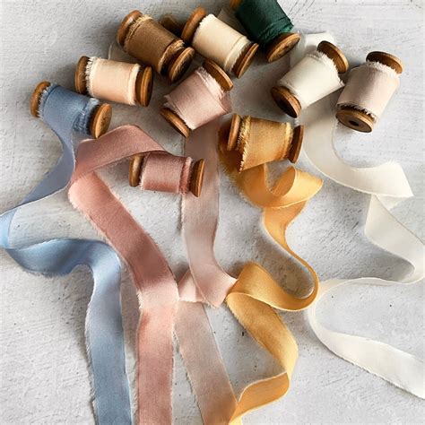 Hand Dyed Silk Ribbon On Wood Spool 08 Inch X 3 Yards Etsy