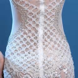 Unusual Sexy V Neck Sheer See Through White Tulle Beaded