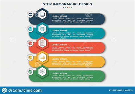 Modern Step Infographic Design Business Workflow