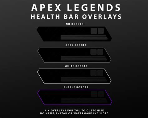 Apex Legends Customisable Hud Health Bar Blank Overlay For Etsy Uk