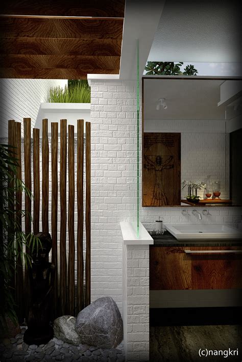 Concept Of Open Air Bathroom Nanang Subagio Cgarchitect