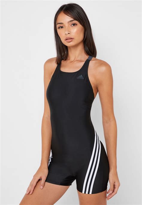 Buy Adidas Black 3 Stripe Swimsuit For Women In Mena Worldwide