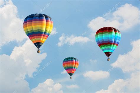 Colorful Hot Air Balloons On The Blue Sky — Stock Photo