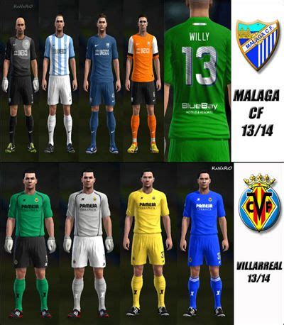 Villarreal football shirts and kits. Kits Malaga CF & Villarreal FC 2013/14, патчи и моды