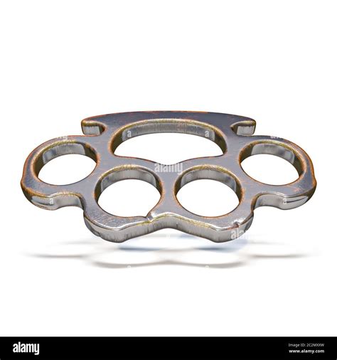 Brass Knuckles 3d Render Illustration Isolated On White Background