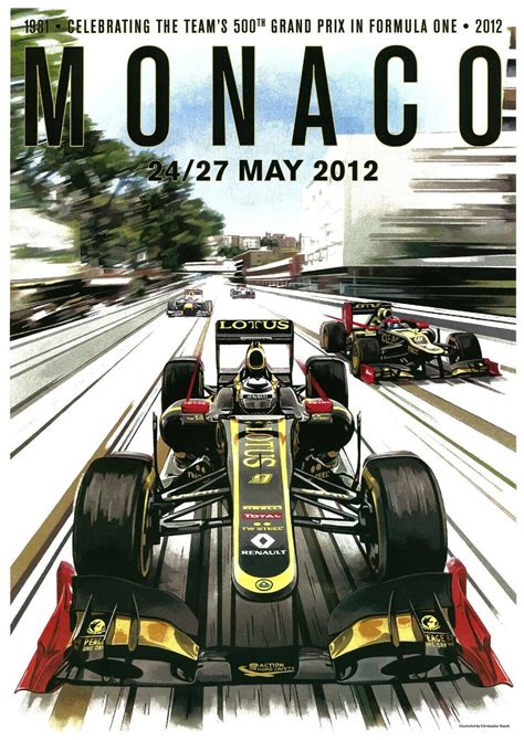 Monaco Grand Prix 2012 F1 Art Poster High Quality Vintage Racing Art Print 22x17 Ebay