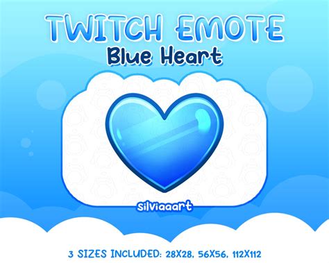 Twitch Blue Heart Emote Badges Streamer Channel Point Etsy