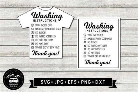 Washing Instructions Svg Designs Resizable T Shirt Care Cards Svg Clothing Card Svg Laundry