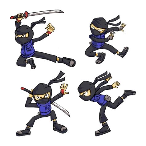 Premium Vector Illustration Set Of Ninja Pose