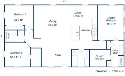 No matter the size, open concept floor plans can bring more space to any house plan. Savannah Steel Home Kit Plan | Open Layout Floorplans ...