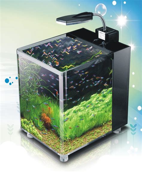 Acrylic Nano Cube Aquarium Tropical Fish Tank 32 Leds Ebay