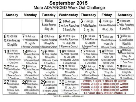 Here Yall Go This Is The Advanced Workout Calendar For The Month Of