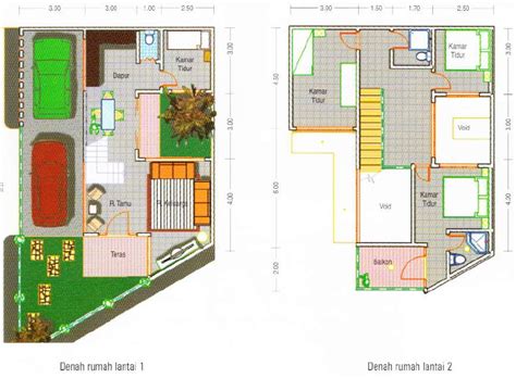 Contek Sketsa Rumah Dua Lantai untuk Lahan Trapesium - Properti