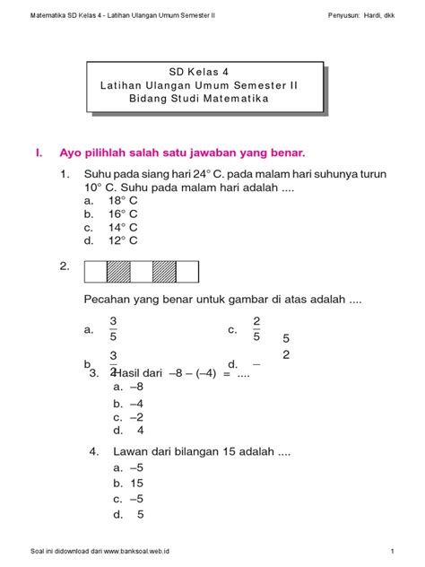 Check spelling or type a new query. soal pecahan kelas 4 - wood scribd indo
