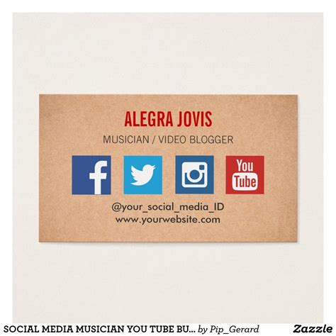 Social Media Musician You Tube Business Card Social