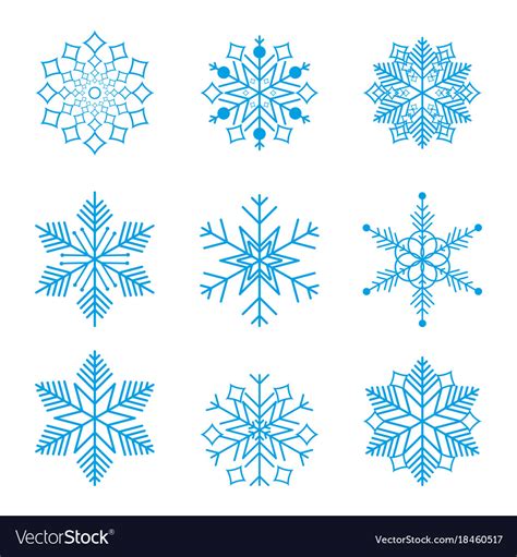 Snowflake Winter Design Season December Snow Vector Image