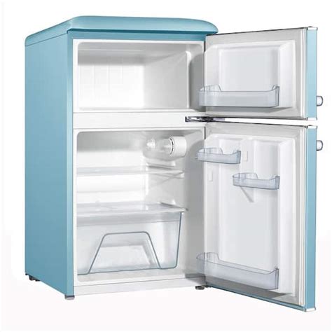 Galanz Cu Ft Retro Mini Fridge With Dual Door True Freezer In