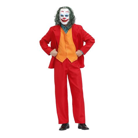 Mens Deluxe Joker Movie Suit Adult Halloween Cosplay Costume Complete Set N20490