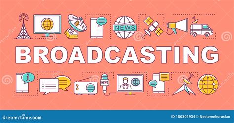 Broadcasting Word Concepts Banner Live Broadcast Electronic News