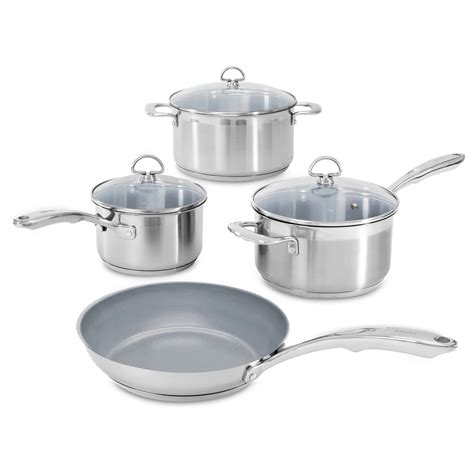 Chantal Induction 21 Steel 7 Piece Cookware Set Wceramic Coating