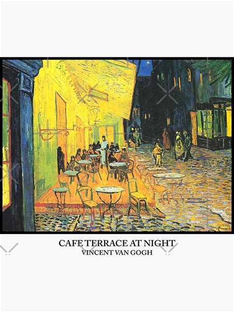 Vincent Van Gogh Cafe Terrace At Night Sticker By Ind3finite