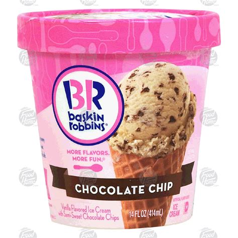 Baskin 31 Robbins Chocolate Chip In Vanilla Ice Cream 14 Fl Oz