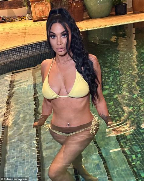 n dubz singer tulisa puts on a very busty display in a tiny bikini hot lifestyle news