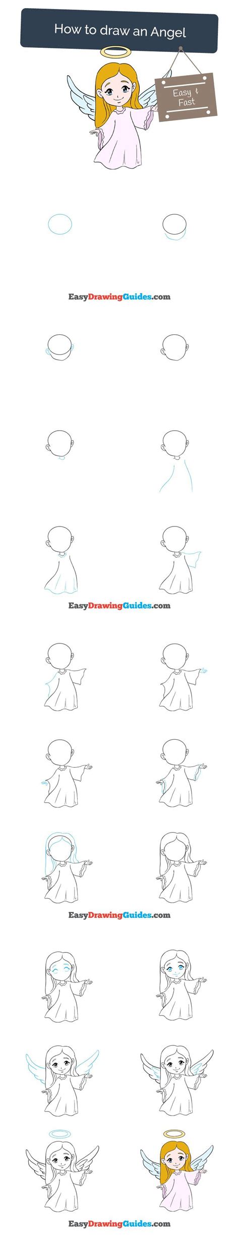 How To Draw An Angel Drawing Tutorials For Kids Easy