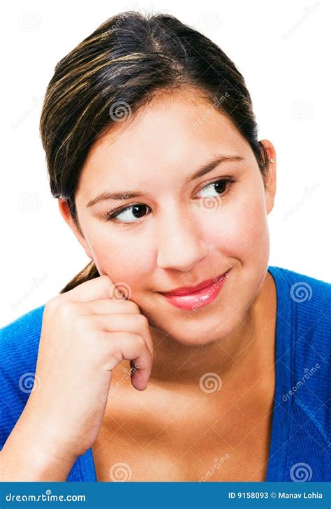 Latin American Woman Day Dreaming Stock Image Image Of Happy Beautiful 9158093