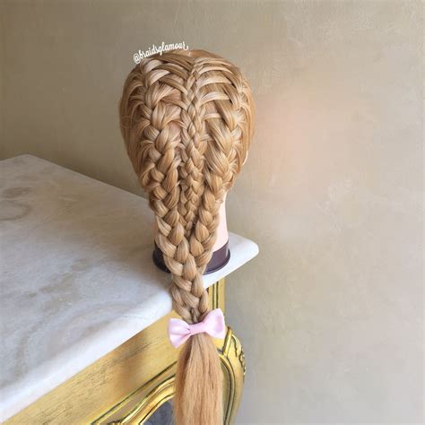 Apr 22, 2020 · step 3: Two feathered French braids into five strand braid | Five strand braids, Hair styles, Beautiful hair
