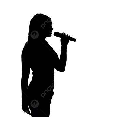 Singer Silhouette Isolated Act Singing Mic Png Transparent Image And