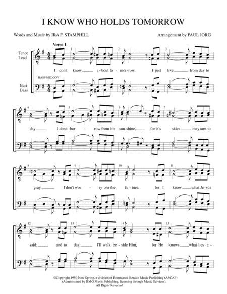 I Know Who Holds Tomorrow Free Music Sheet