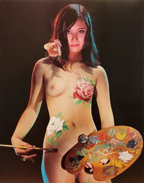 SUSUMU MATSUSHIMA VINTAGE Nude Japanese Female Painted Breast X Art Print EUR
