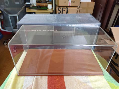 118 Custom Made Extended Acrylic Display Case W Leather Base