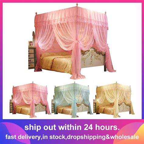 Luxury Princess Three Openings Mosquito Bed Curtain Canopy Palace Top
