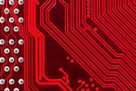 Red Circuit Board Background