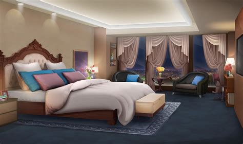 Int Euro Hotel Room Flowers Night Bedroom Night Anime Backgrounds