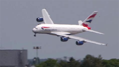 Airbus A380 British Airways Landing And Close Ups Youtube