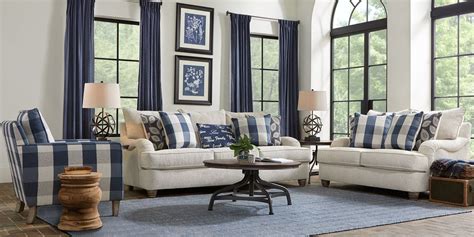 Living room sets the right living room set breathes life into your space and adds a stylish yet functional element. Stonehill Beige 2 Pc Living Room - Rooms To Go in 2020 | Blue and white living room, Living room ...