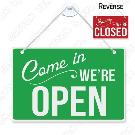 Come In Were Open Sign Custom Colours Hanging Shop Window Etsy