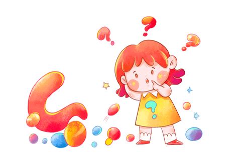 question marks png image girl with question marks cartoon character cute png image for free