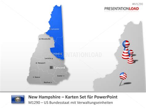 Powerpoint Landkarte New Hampshire Counties Usa Presentationload