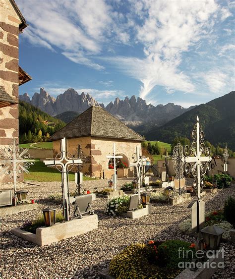 Cemetery Of Saint Magdalena Church Dolomites Photograph By Matt