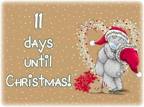 11 Days Till Christmas Christmas Bear Tatty Teddy Christmas Countdown