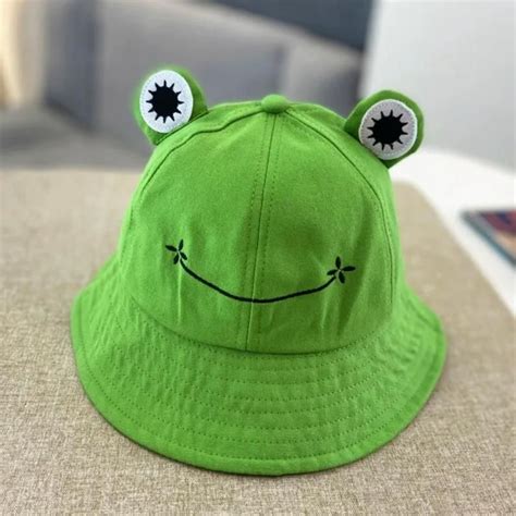 Style Bucket Hat Summer Cap Accesorios Casual Cute Frogs Frog Eye